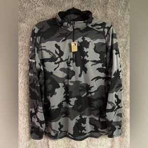 Nike Running Dri-Fit 1/4 Zip Grey/Black Camo Size Large